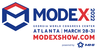 MODEX 2022 event logo with dates March 28-31, Atlanta, Georgia, and website modexshow.com