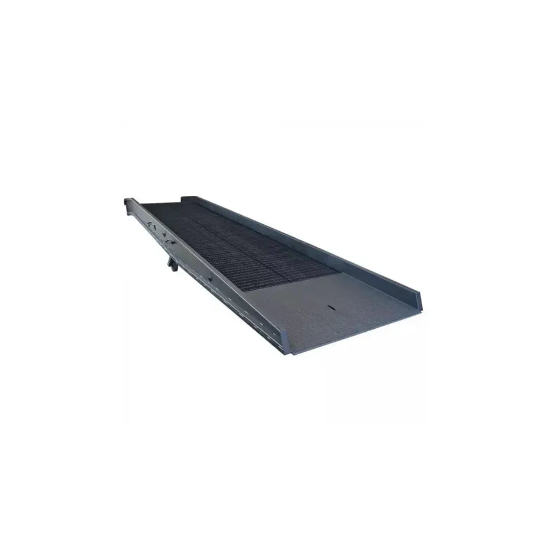 Steel yard ramp with grated surface for loading docks and facility access