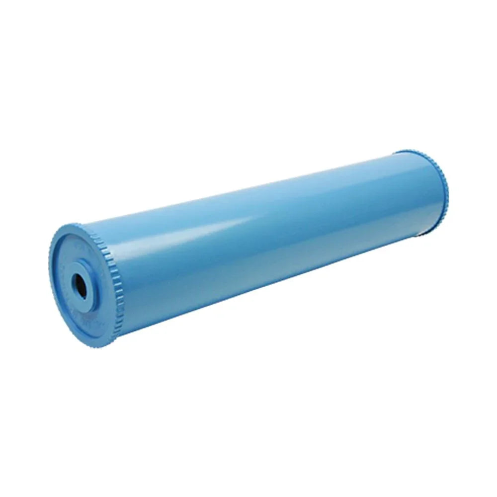 Blue deionizer refill cartridge for water filtration, cylindrical replacement filter