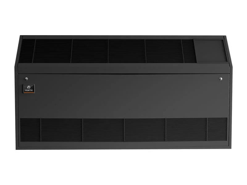 Vertiv black power distribution unit with front ventilation panels, facility power part