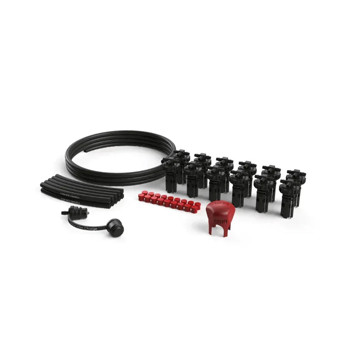 40-cell single point watering system kit with tubing, valves, and accessories for industrial batteries