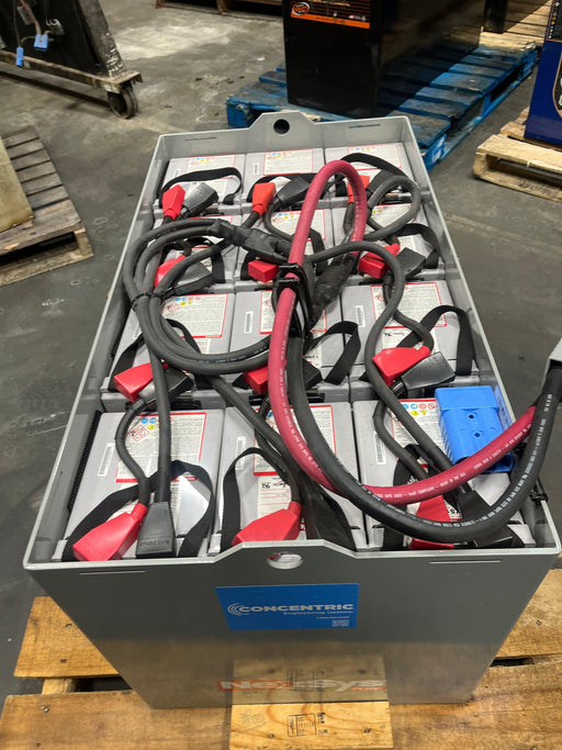 48V NexSys TPPL battery with cables on a pallet, industrial power storage unit