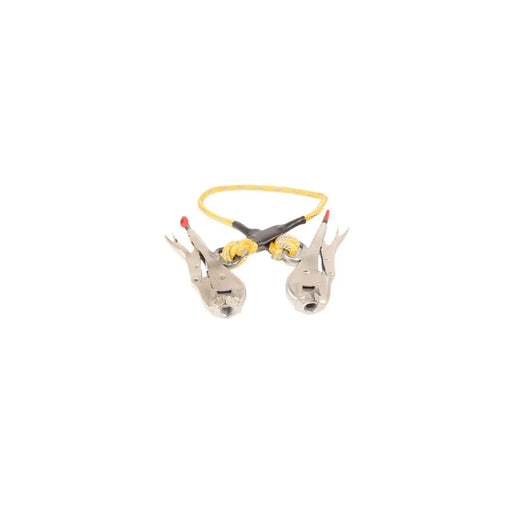 Battery cell pullers with locking pliers and yellow safety lanyard for power parts