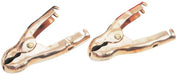 Pair of solid copper 900 amp booster clamps for heavy duty battery connections