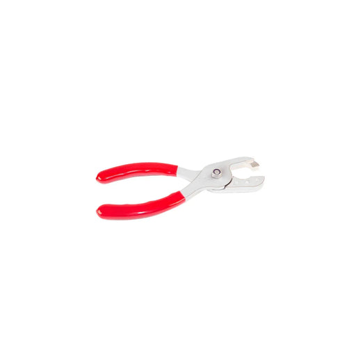 Contact remover tool with red handles for power connectors on white background