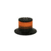 LED amber beacon warning light with black mounting base on white background