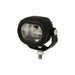 Red pedestrian boundary warning light with black mounting bracket for facility safety