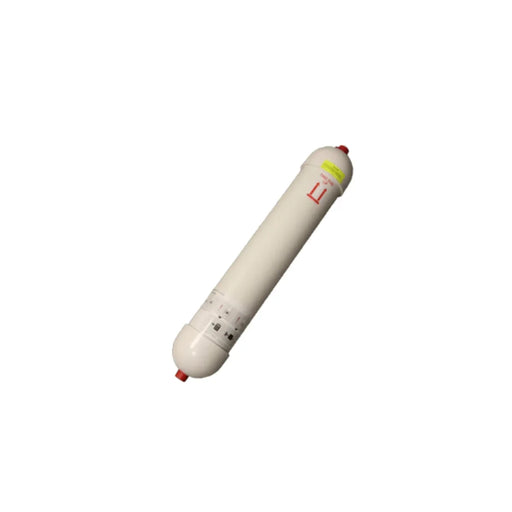 White cylindrical replacement cartridge for industrial power equipment, isolated on white background
